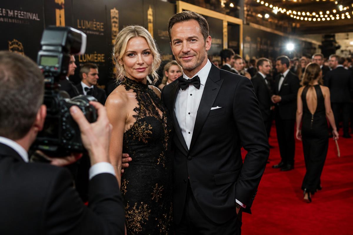 Professional photographer capturing guests on the red carpet